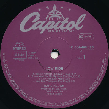 Earl Klugh : Low Ride (LP, Album)
