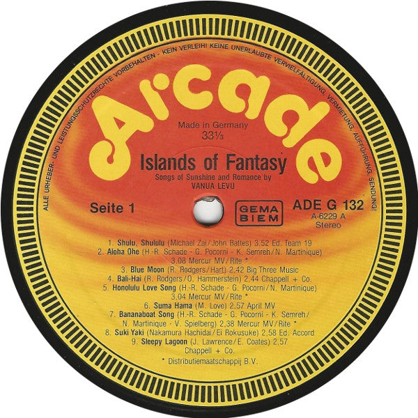 Vanua Levu : Islands Of Fantasy (Songs Of Sunshine And Romance By Vanua Levu) (LP, Comp)