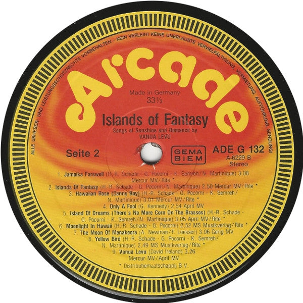 Vanua Levu : Islands Of Fantasy (Songs Of Sunshine And Romance By Vanua Levu) (LP, Comp)