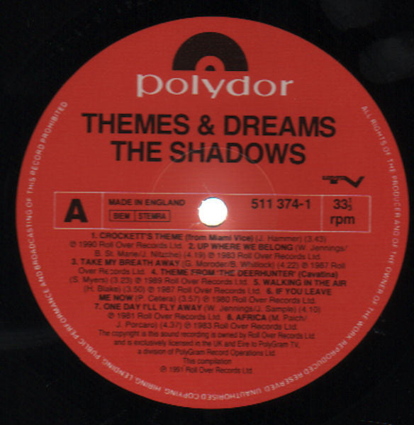 The Shadows : Themes & Dreams (LP, Comp)