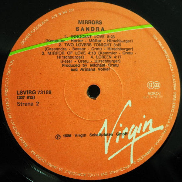 Sandra : Mirrors (LP, Album)