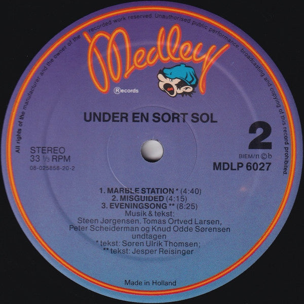 Sods : Under En Sort Sol (LP, Album, RP)