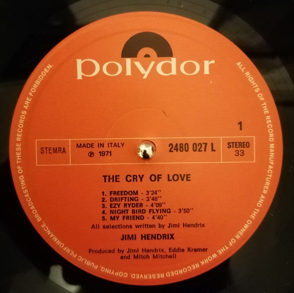 Jimi Hendrix : The Cry Of Love (LP, Album)