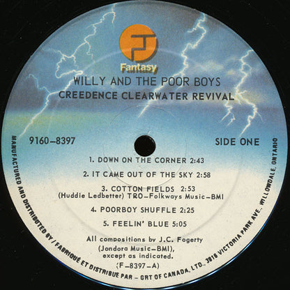 Creedence Clearwater Revival : Willy And The Poor Boys (LP, Album, RE)