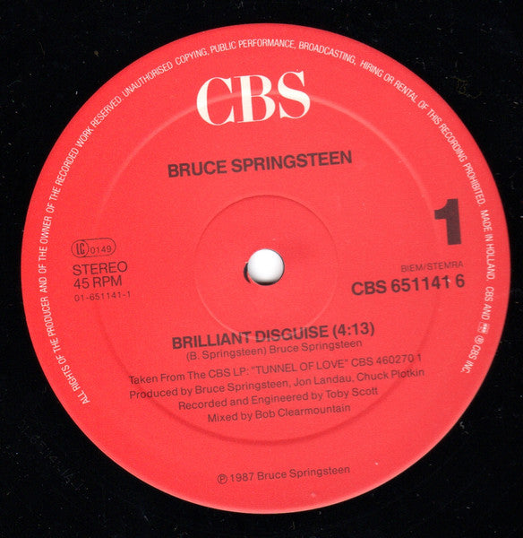Bruce Springsteen : Brilliant Disguise (12", Maxi, Glo)
