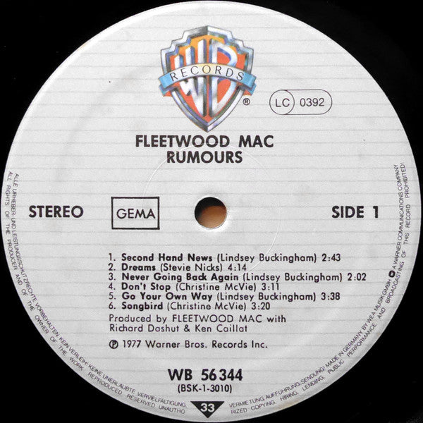 Fleetwood Mac : Rumours (LP, Album, RE)