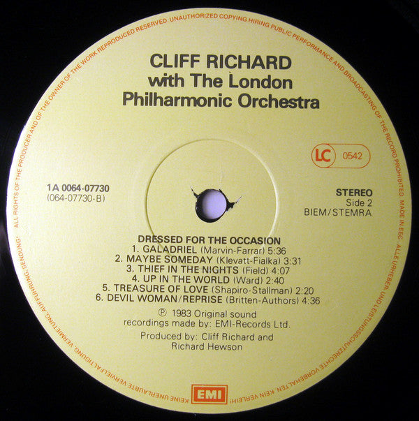 Cliff Richard With The London Philharmonic Orchestra* : Dressed For The Occasion (LP, Album, Liv)