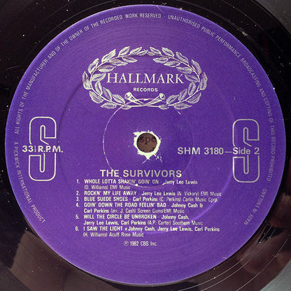 Johnny Cash, Carl Perkins, Jerry Lee Lewis : The Survivors (LP, Album, RE)