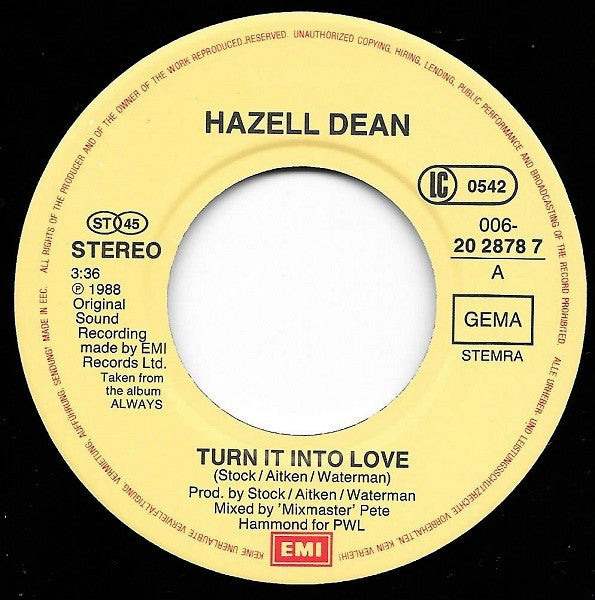 Hazell Dean : Turn It Into Love (7", Single)