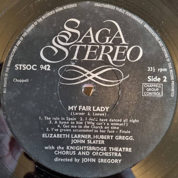 Lerner & Loewe, Elizabeth Larner, Hubert Gregg, John Slater (7), The Knightsbridge Theatre Orchestra And Chorus, John Gregory : My Fair Lady (LP)