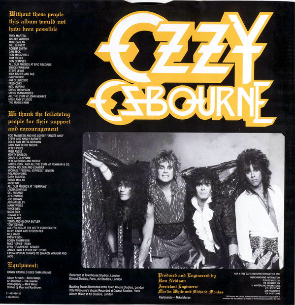 Ozzy Osbourne : The Ultimate Sin (LP, Album, RE)