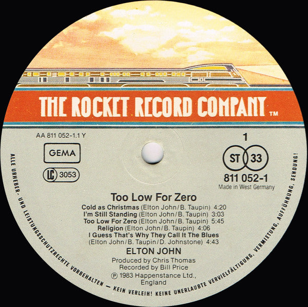 Elton John : Too Low For Zero (LP, Album)