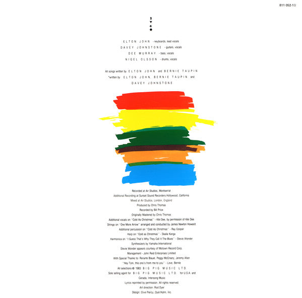 Elton John : Too Low For Zero (LP, Album)