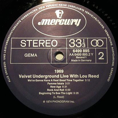 The Velvet Underground : 1969 Velvet Underground Live With Lou Reed  (2xLP, Album)