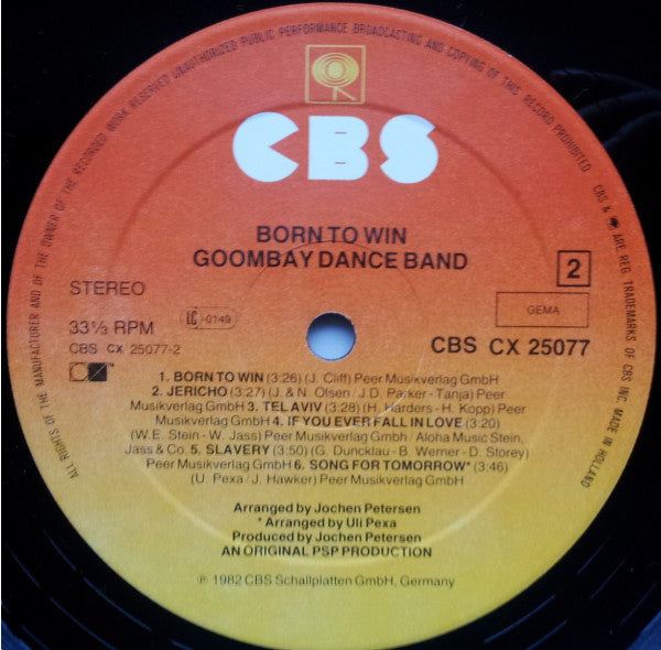 Goombay Dance Band : Born To Win (LP, Album, CX )