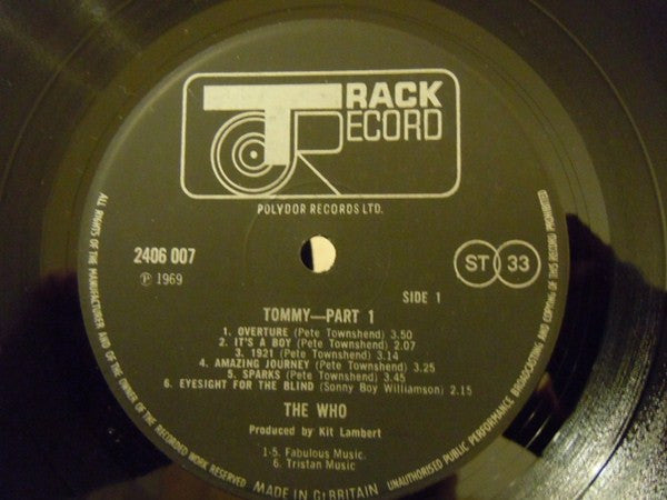 The Who : Tommy - Part 1 (LP, Album)