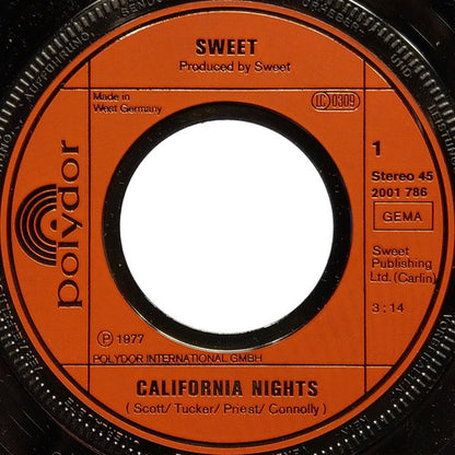 The Sweet : California Nights (7", Single)