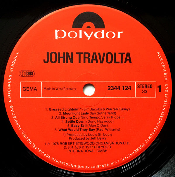 John Travolta : John Travolta ‎ (LP, Album, Comp)