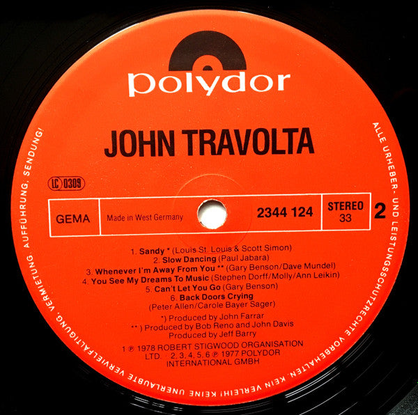 John Travolta : John Travolta ‎ (LP, Album, Comp)