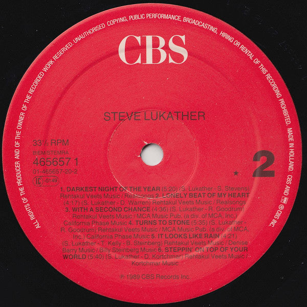 Steve Lukather : Lukather (LP, Album)