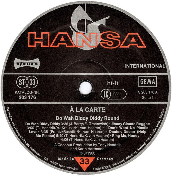 À La Carte : Do Wah Diddy Diddy Round (LP, Album, RE)