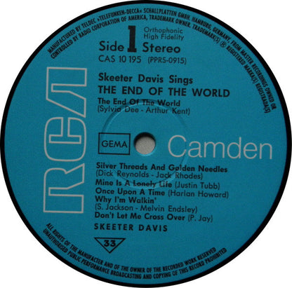Skeeter Davis : The End Of The World (LP, Album, RE)