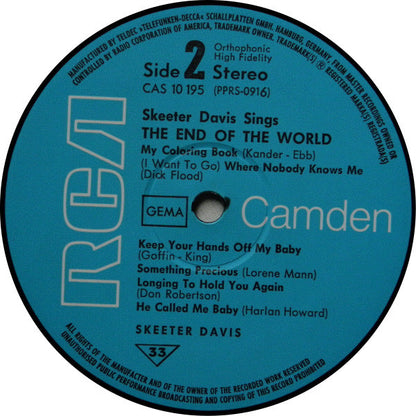 Skeeter Davis : The End Of The World (LP, Album, RE)