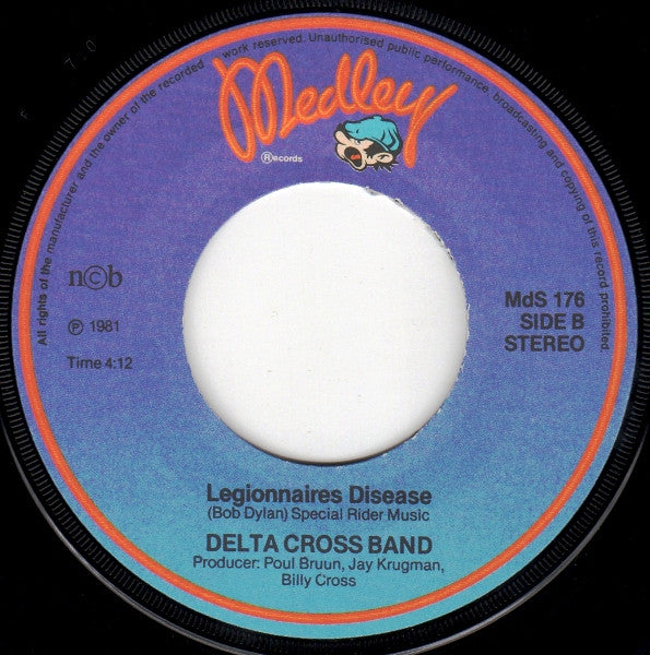 Delta-Cross Band : Back On The Road Again / Legionaires Disease (7")