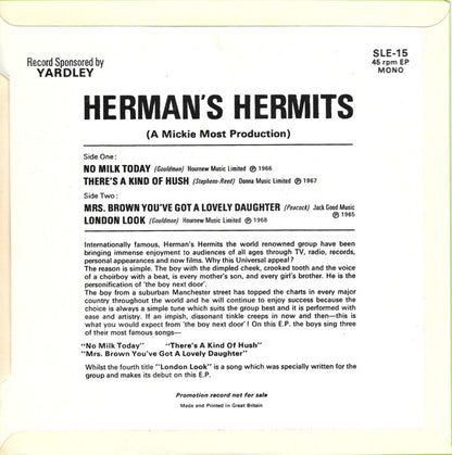 Herman's Hermits : The London Look (7", EP, Mono, Promo)