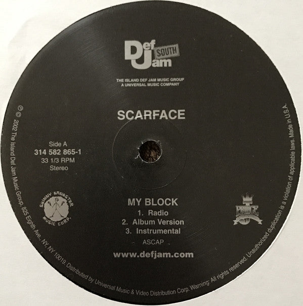 Scarface (3) : My Block (12")