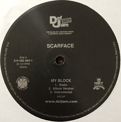 Scarface (3) : My Block (12")