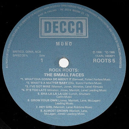 Small Faces : Rock Roots (LP, Comp, Mono)