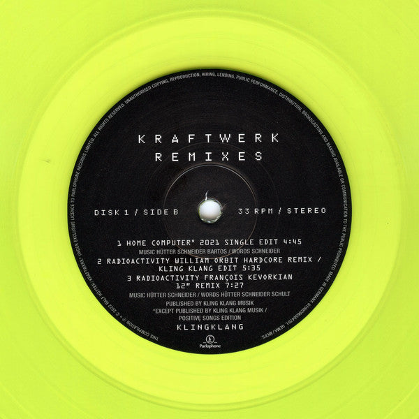 Kraftwerk : Remixes (3xLP, Comp, Ltd, Yel)