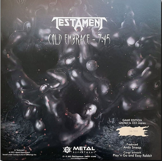 Testament (2) : Cold Embrace (12", S/Sided, Etch, Ltd, Num)
