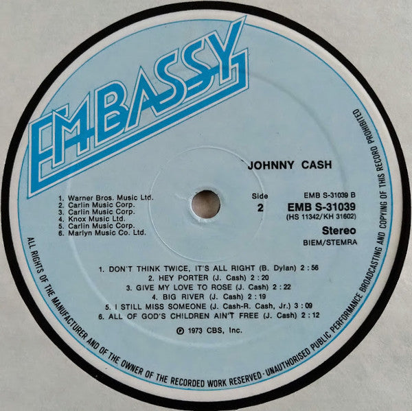 Johnny Cash : Johnny Cash (LP, Comp)