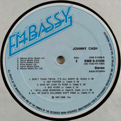 Johnny Cash : Johnny Cash (LP, Comp)