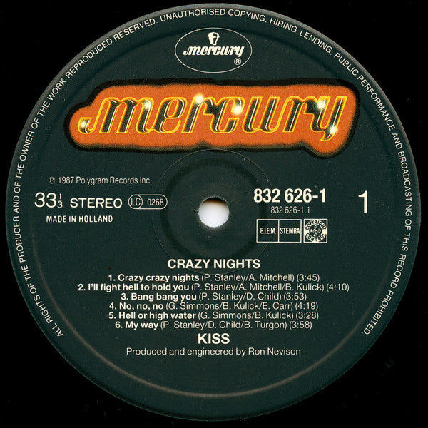 Kiss : Crazy Nights (LP, Album)