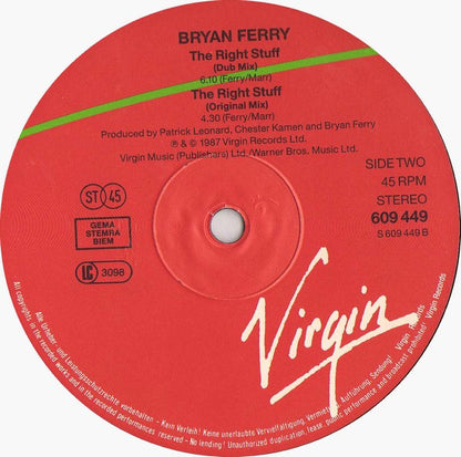 Bryan Ferry : The Right Stuff (12")