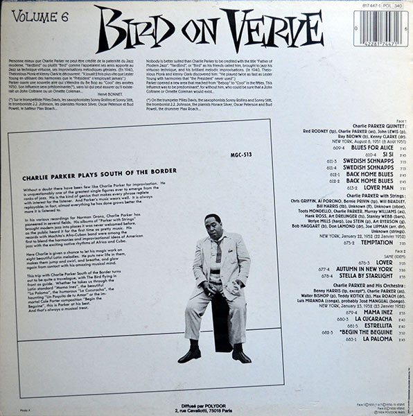 Charlie Parker : Bird On Verve - Volume 6 (LP, Comp)