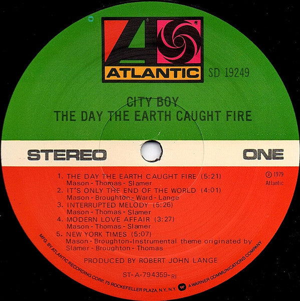 City Boy : The Day The Earth Caught Fire (LP, Album, Ric)