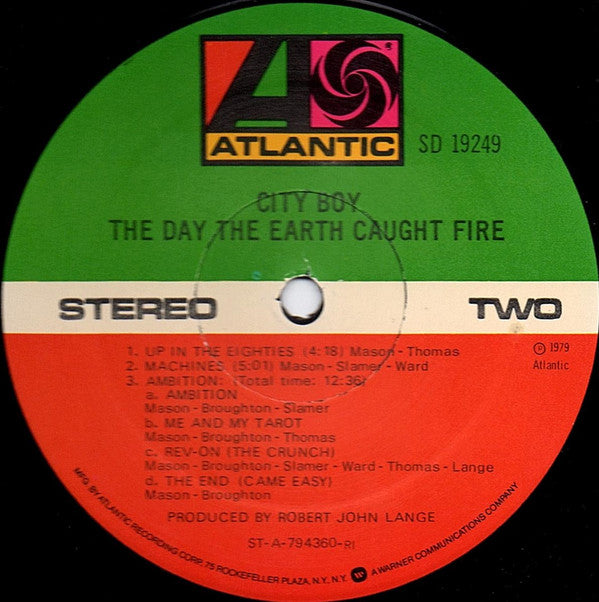 City Boy : The Day The Earth Caught Fire (LP, Album, Ric)