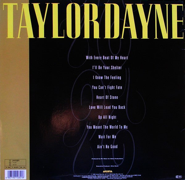 Taylor Dayne : Can't Fight Fate (LP, Album)