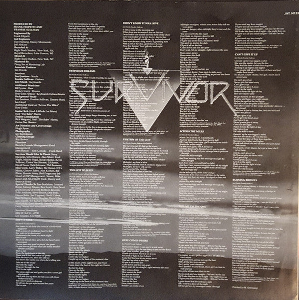 Survivor : Too Hot To Sleep (LP, Album)