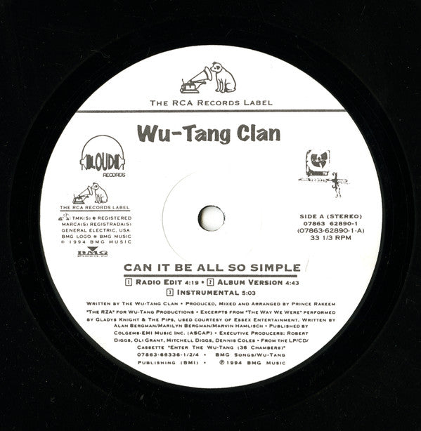 Wu-Tang Clan : Can It Be All So Simple / Wu-Tang Clan Ain't Nuthing Ta F' Wit (12", RP)