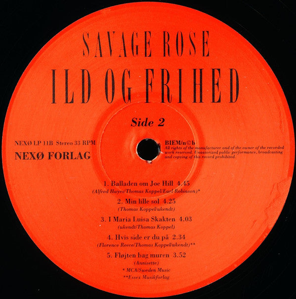 Savage Rose : Ild Og Frihed (2xLP, Album)