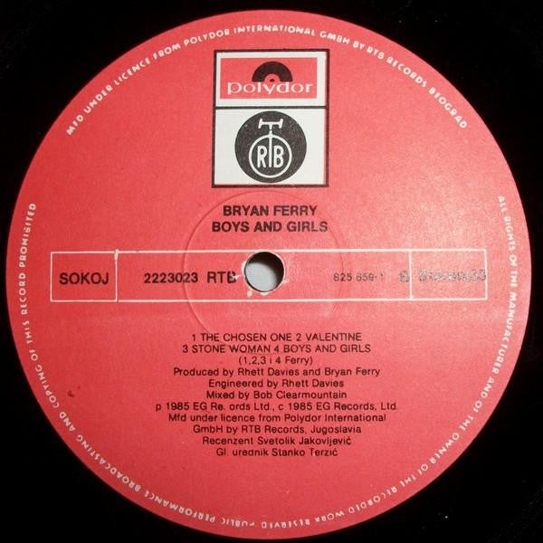 Bryan Ferry : Boys And Girls (LP, Album)