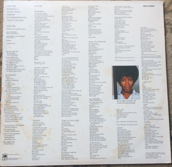 Joan Armatrading : Me Myself I (LP, Album)