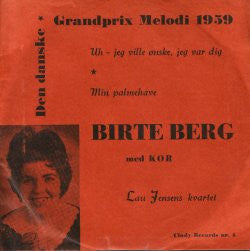 Birte Berg : Den Danske Grandprix Melodi 1959 (7", EP, Single)