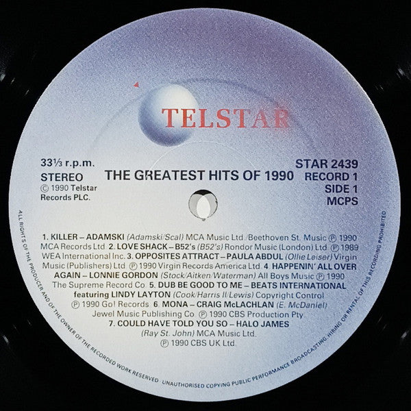 Various : The Greatest Hits Of 1990 (2xLP, Comp)