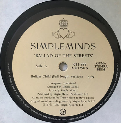 Simple Minds : Ballad Of The Streets (12", EP)